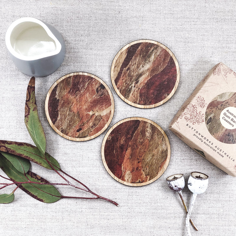 Buttonworks | Gum Bark Coasters