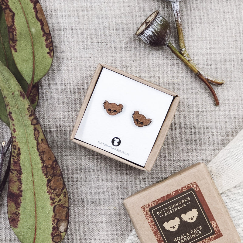 Buttonworks | Koala Face Studs cute