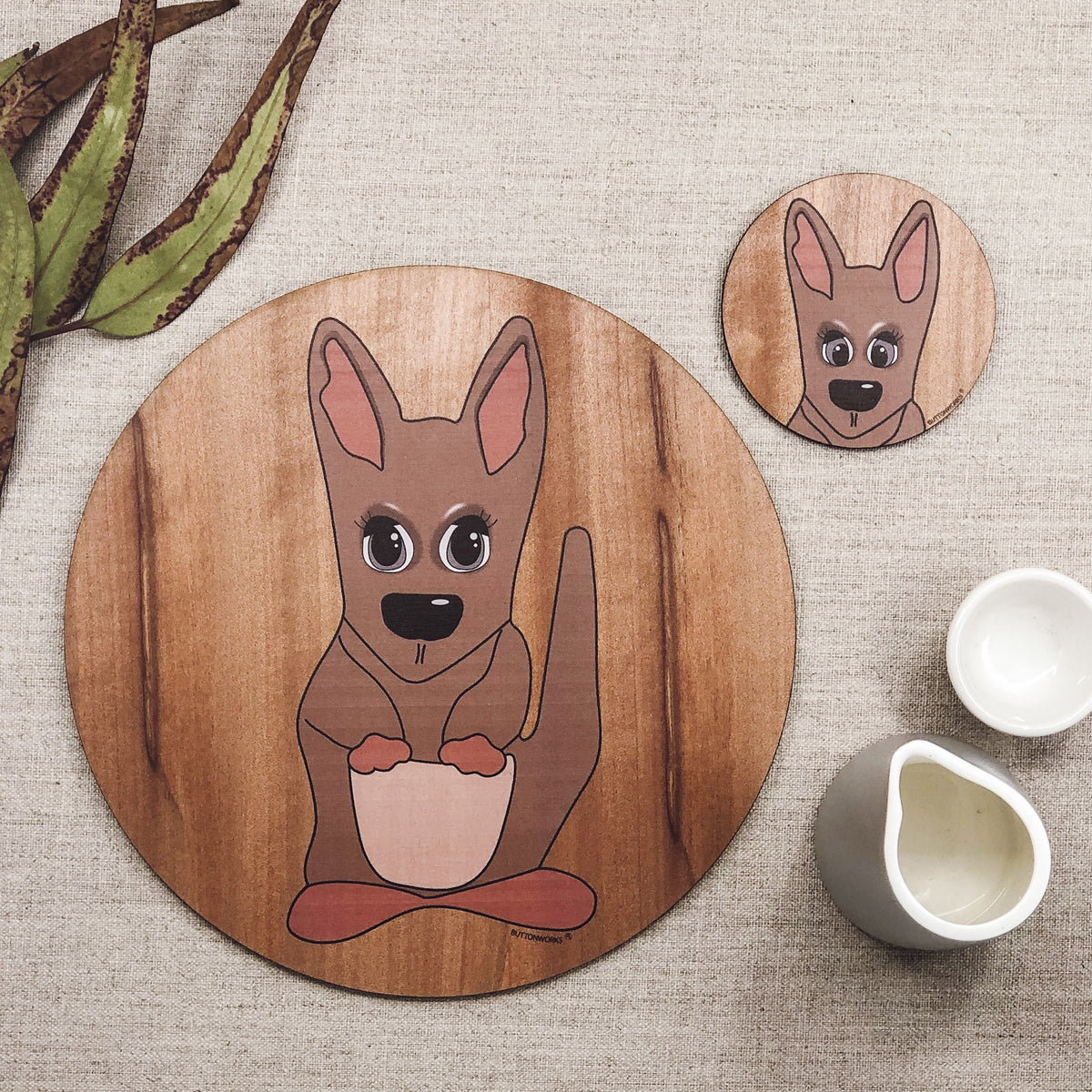 Kangaroo Placemat & Coaster Set