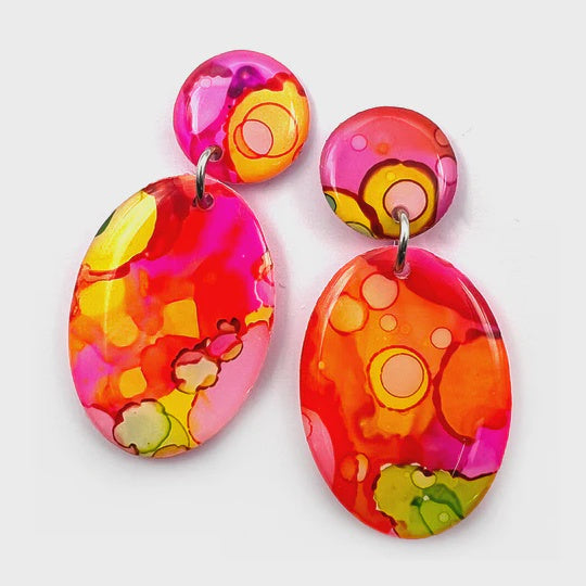 Blossom & Cat |Ink + Resin Earring · Pippy · 19