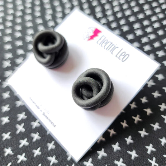 Electric Leo | Black Squiggle Studs