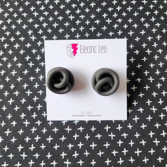 Electric Leo | Black Squiggle Studs