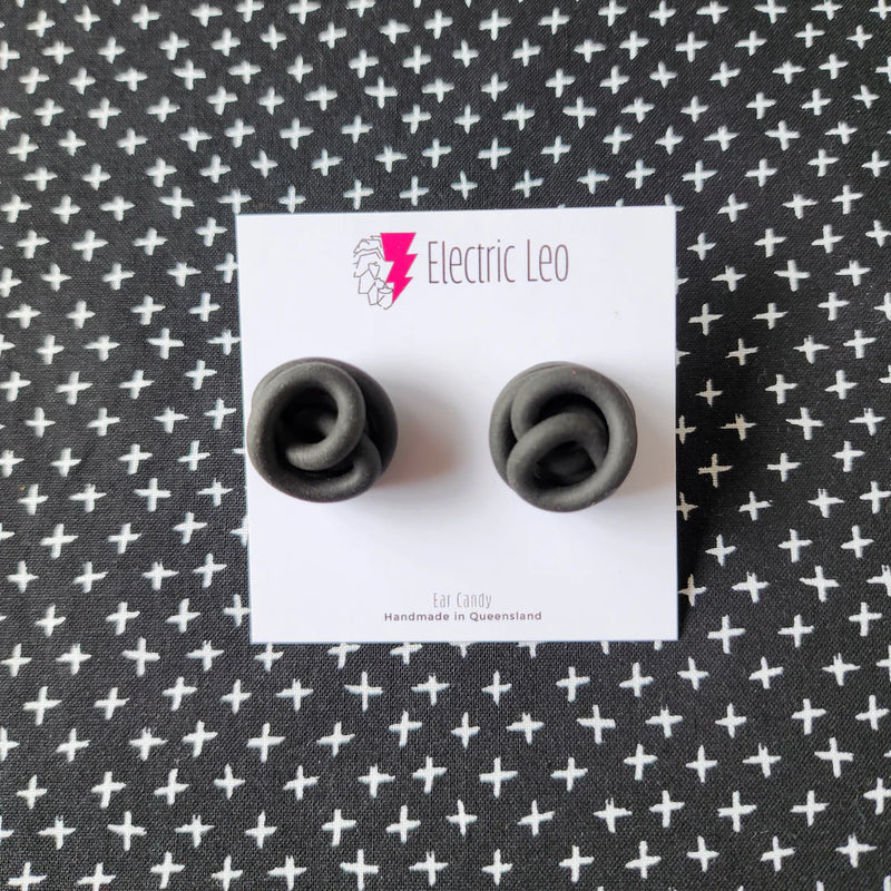 Electric Leo | Black Squiggle Studs