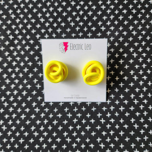 Electric Leo | Yellow Squiggle Studs