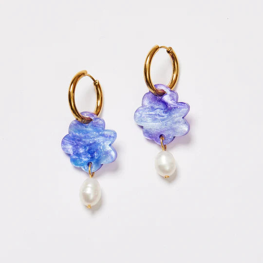 Martha Jean | Cloud + Pearl Earrings - Lilac