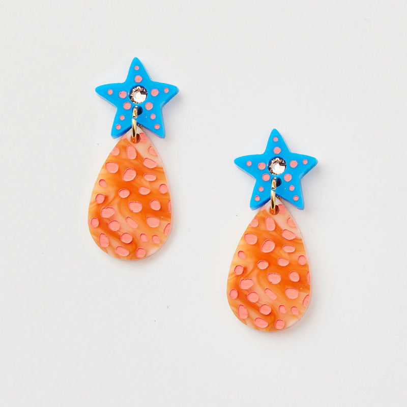Martha Jean | Gracie Earrings - Blue / Orange