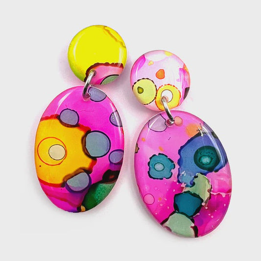 Blossom & Cat |Ink + Resin Earring · Pippy · 23