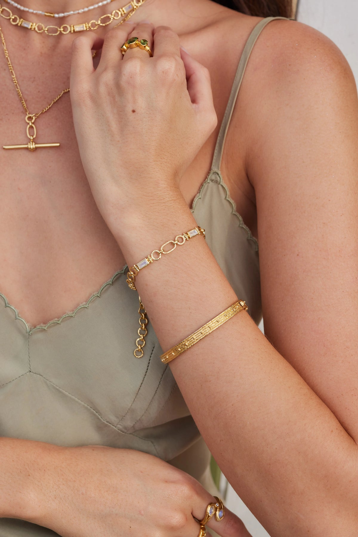 Petra Moonstone Gold Bracelet