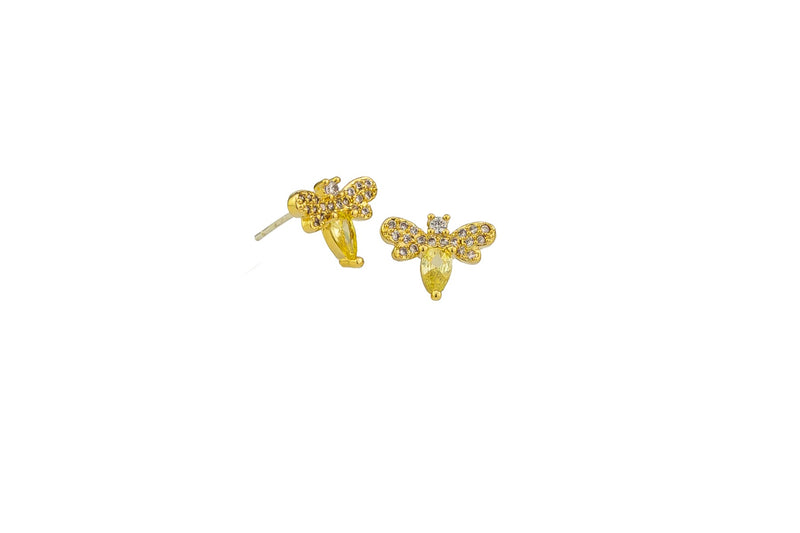 Tiger Tree Gold Lemon Bee Studs
