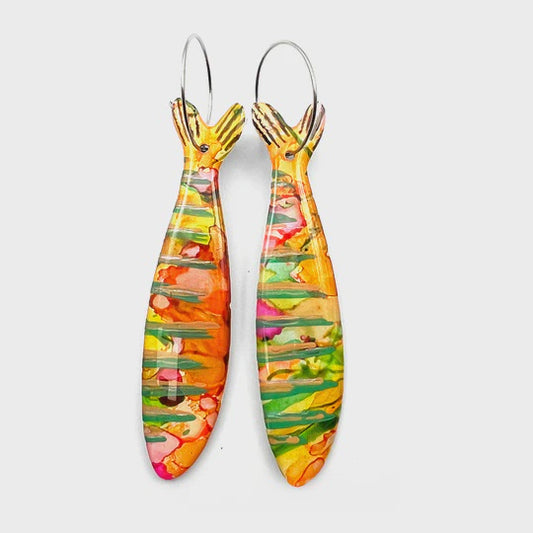 Blossom & Cat |Ink + Resin Earring · Sardine · 34