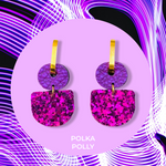 Polka Polly | Dainty Hoops - Grape Sparkle