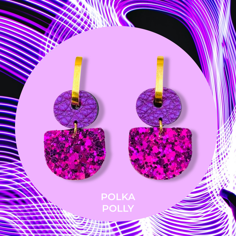 Polka Polly | Dainty Hoops - Grape Sparkle
