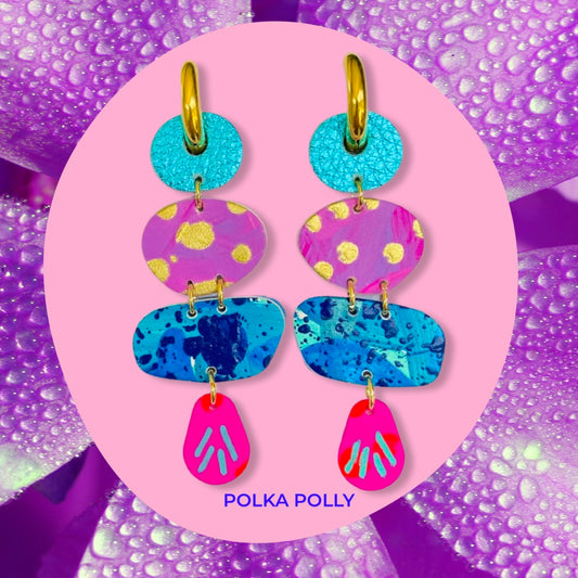 Polka Polly | Neon Corals V2 Blue