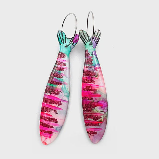 Blossom & Cat |Ink + Resin Earring · Sardine · 40