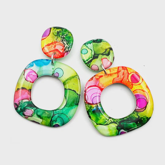 Blossom & Cat | 47 Ink + Resin Earring · Dolly