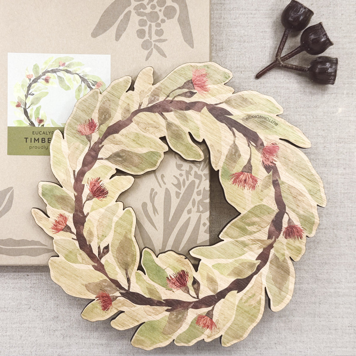 Buttonworks Small Eucalyptus Wreath Trivet