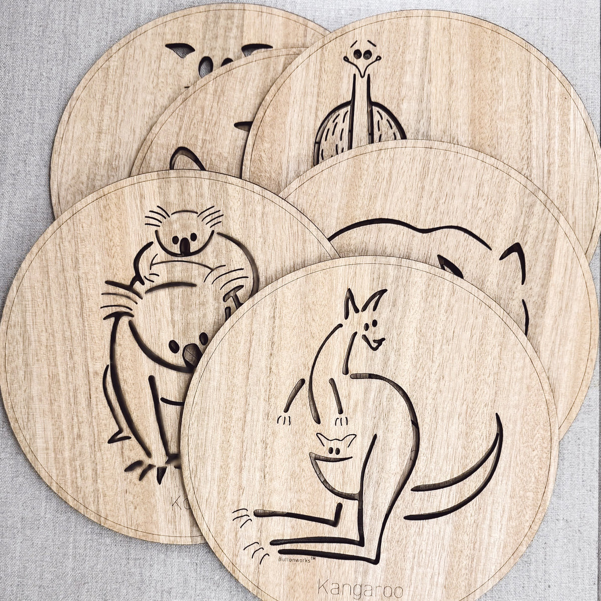 Buttonsworks | Round Animal Placemats