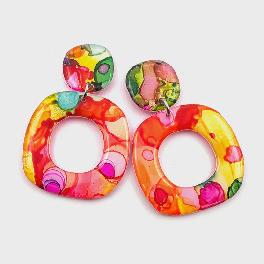 Blossom & Cat | 54 Ink + Resin Earring · Dolly