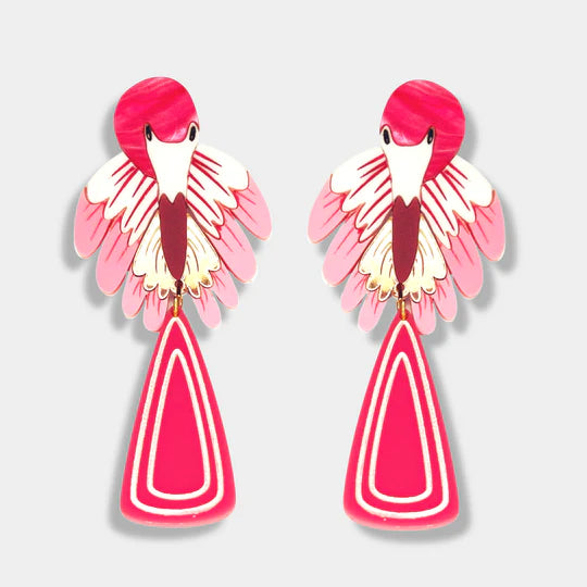 Bobbi Frances Earrings | Abstract Flamingo