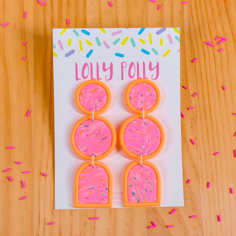 Lolly Polly | Three Tier Drops - Pink/Orange