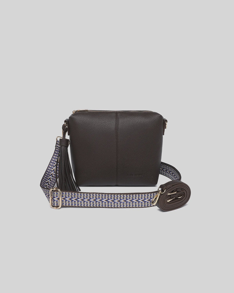 Louenhide | Kasey Stripe Crossbody Bag - Chocolate