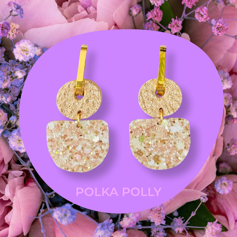 Polka Polly | Nude Rose Gold Dainty Hoops