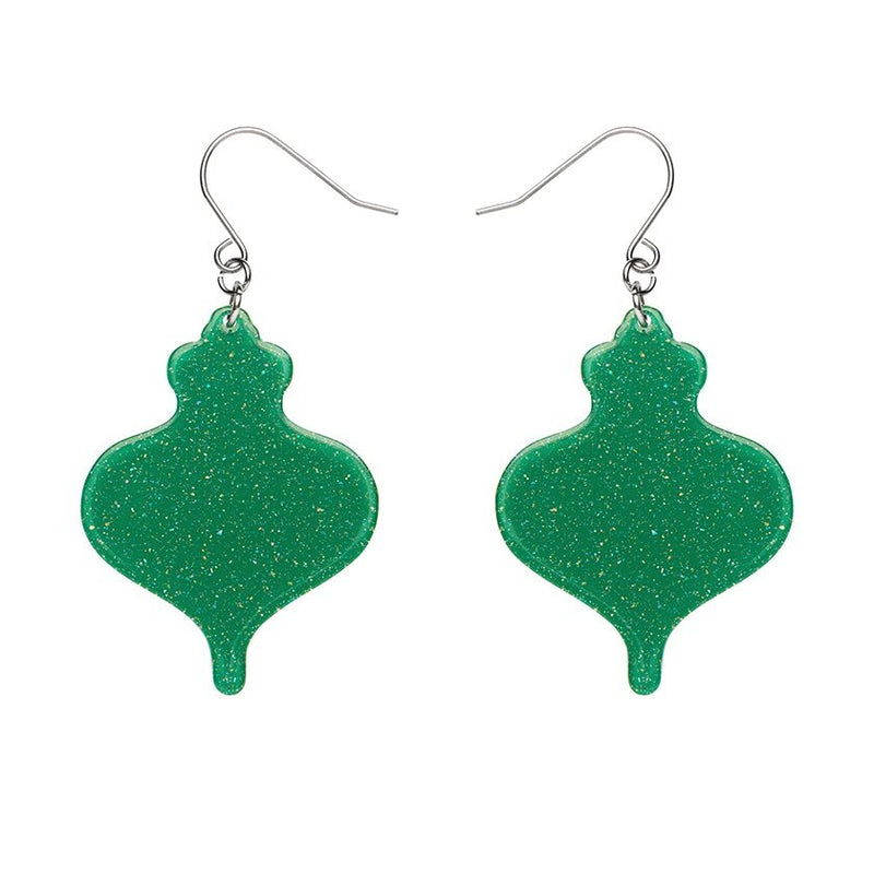 Erstwilder | Baubles Glitter Drop Earrings - Green