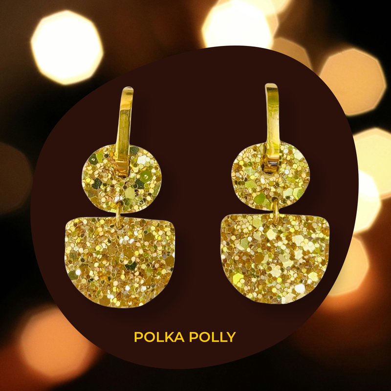 Polka Polly | Dainty Hoops - Glitzy Light Gold