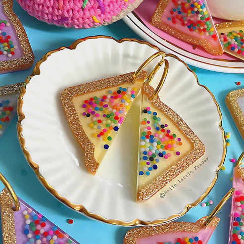 Hello Little Friday | Rainbow Sprinkle Fairybreaad on Silver Hoops