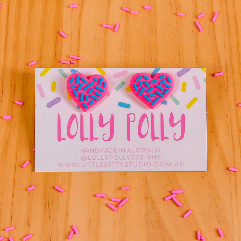Lolly Polly | Doll Studs - Pink/Blue
