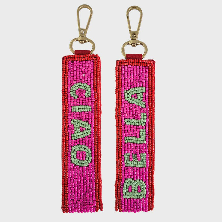 Zoda | Ciao Bella Pink / Red Beaded Keychain