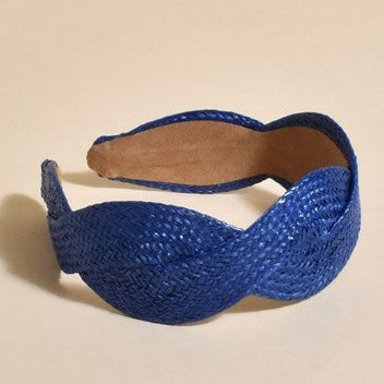Adorne | Weave Plait Event Headband - Blue