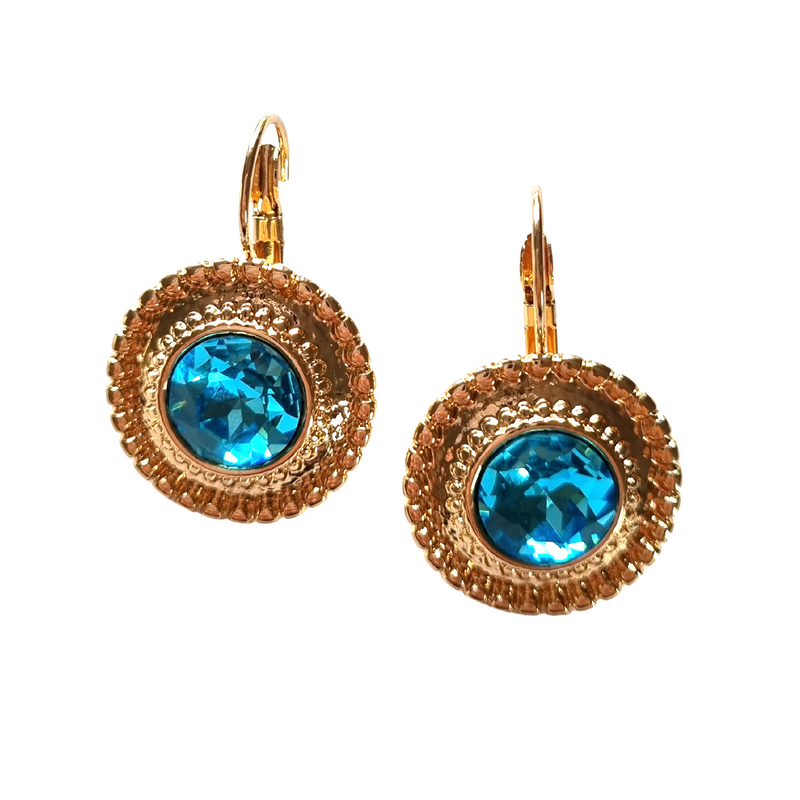 Zoda | Gold Round Drops (Blue)