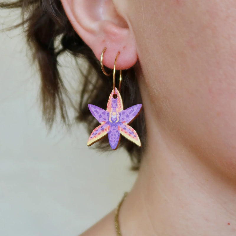 Pixie Nut | Queen of Sheba Orchid Earrings
