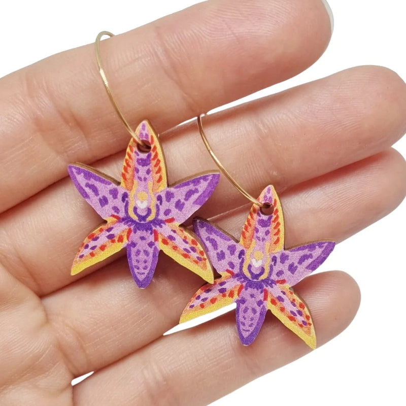 Pixie Nut | Queen of Sheba Orchid Earrings
