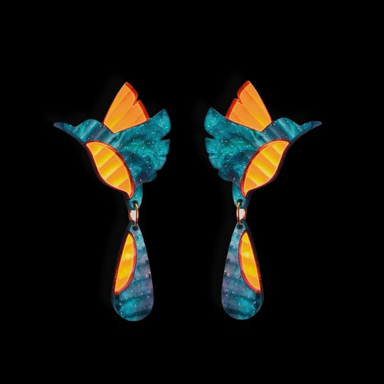 Bobbi Frances | Azure Kingfisher - Teal and Orange