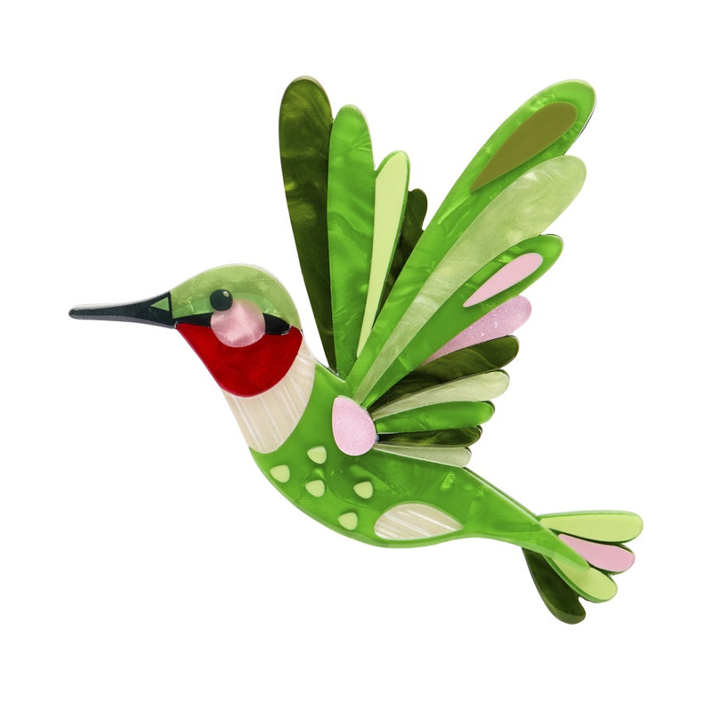 Erstwilder | The Riveting Ruby-Throated Hummingbird Brooch
