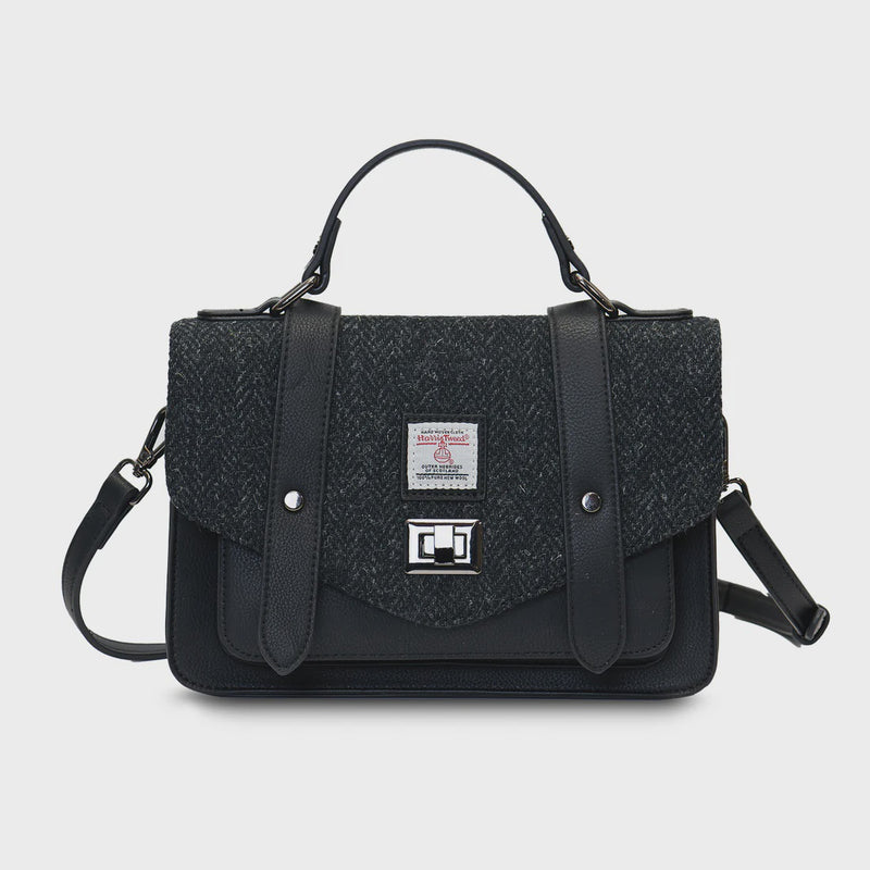 Islander | Black Herringbone Medium Satchel