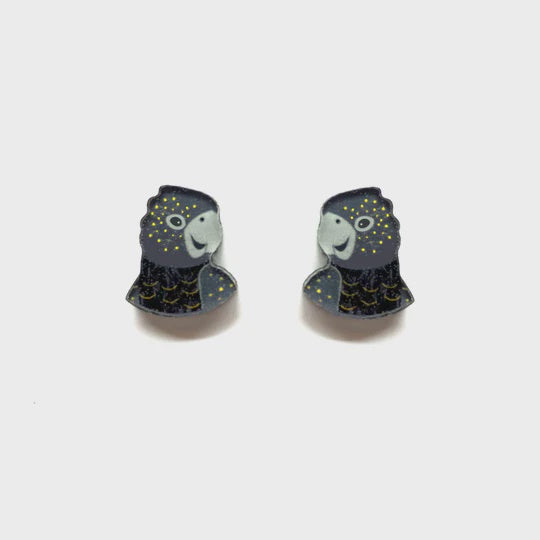 Smyle | Black Cockatoo Studs
