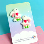 Hello Little Friday | Cute floral bunny - white