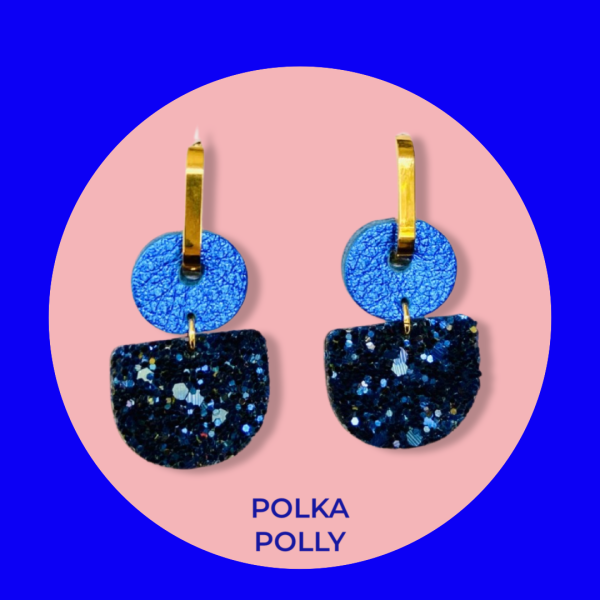 Polka Polly | Dainty Hoops - Navy