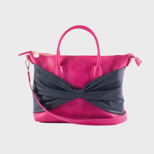 Liv & Milly | Charlotte Navy / Pink Bow
