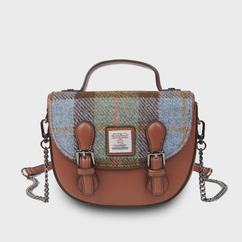 Islander | Chestnut-Blue Tartan Mini Cobble Satchel