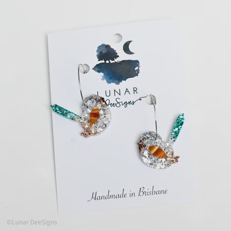 Lunar Dee | Polly the Purple Crowned Fairy Wren - Hoops
