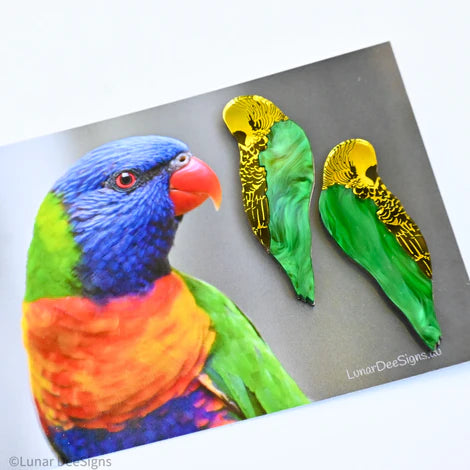 Lunar Dee | Boris the Budgie - Green and Yellow - Studs