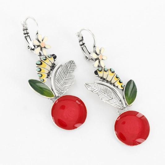 Taratata | Lever back earrings fantaisie - Cocoon flower & Fruit