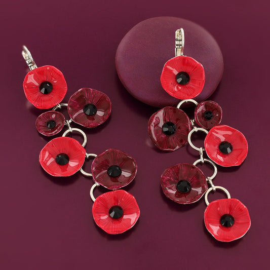 Taratata | Lever back earrings fantaisie Mambo long style- Red