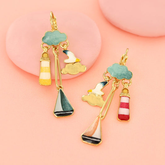 06746- Lever back earrings fantaisie  Horizon