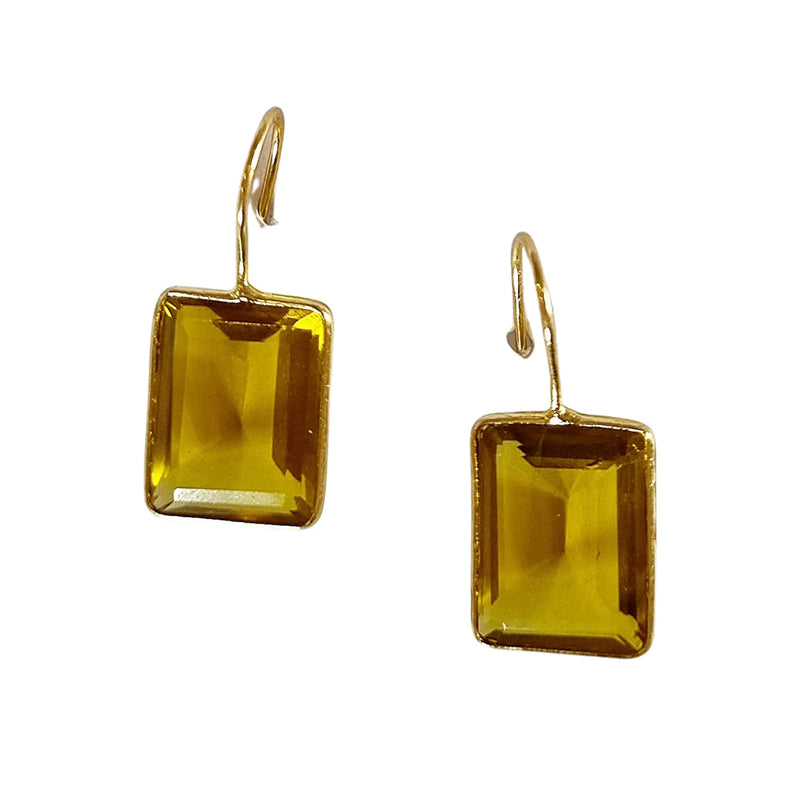 Zoda Earrings | Yellow Gem