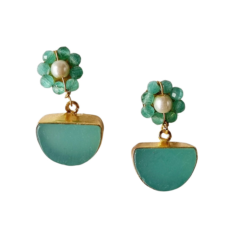 Zoda | Noelani Natural Stone Earring - Green